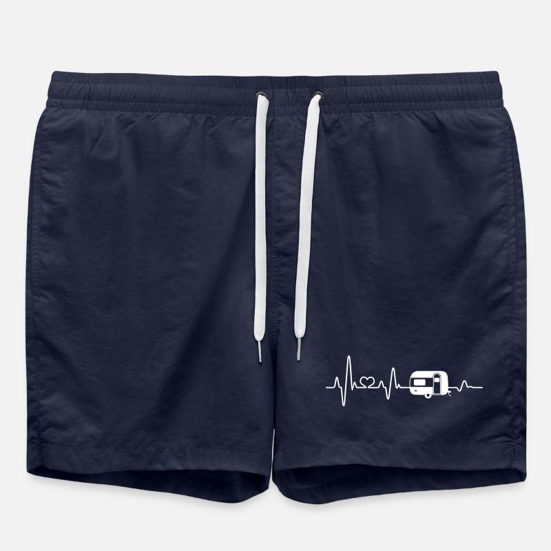 Camping camper camper heartbeat caravan - Swim Trunks - french navy