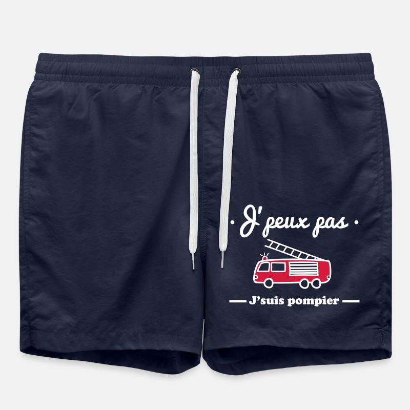 J'peux pas j'suis pompier - Short de bain - bleu marine