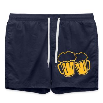 toast 2 amis couple mass verre bavière deutschl - Short de bain - bleu marine - Devant - AI Model Male 185 light (185cm)