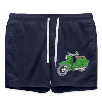 Grüne Schwalbe, Moped - Badeshorts - French Navy - Vorne - AI Model Male 185 light (185cm)