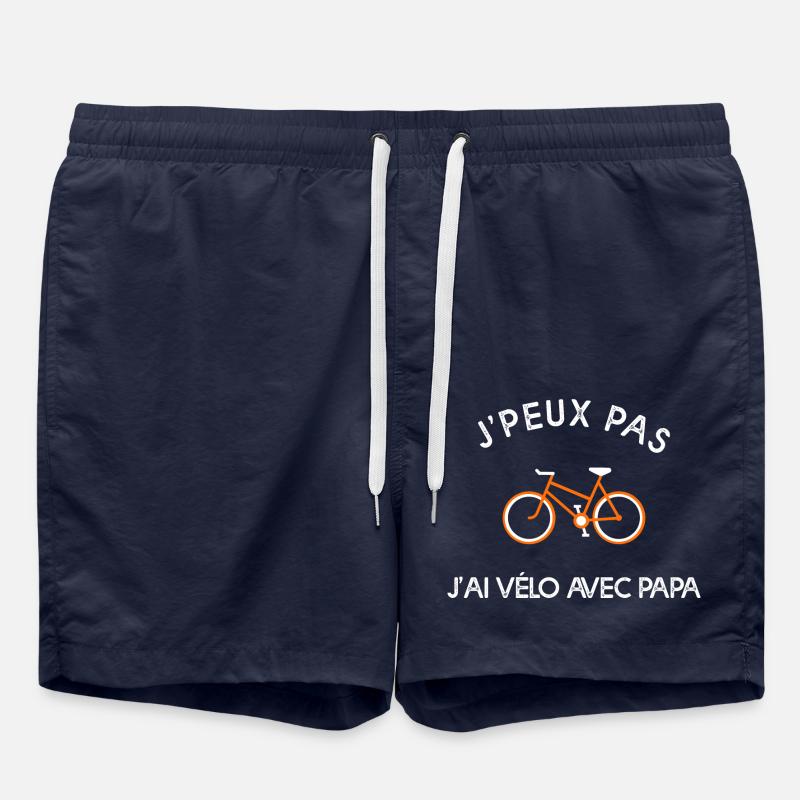 je peux pas j'ai vélo avec papa - Short de bain - bleu marine