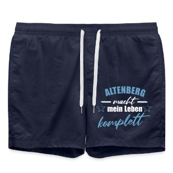 Altenberg macht mein Leben komplett - Badeshorts - French Navy - Vorne - AI Model Male 185 light (185cm)