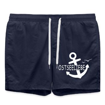 Ostseeliebe - der vergessene Anker - Badeshorts - French Navy - Vorne - AI Model Male 185 light (185cm)