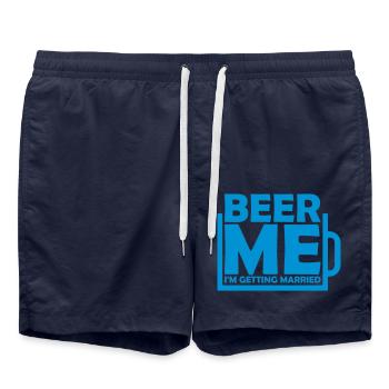 Beer Me Getting Married - Swim Trunks - french navy - Front - AI Model Male 185 light (185cm)