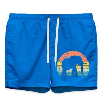 Éléphant Rétro Silhouette Faune Amoureux des éléphants - Short de bain - cobalt blue - Devant