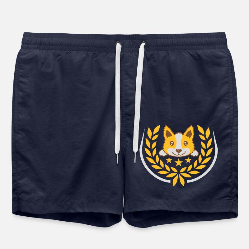 Lorbeerkranz süßer Hund Design - Badeshorts - French Navy