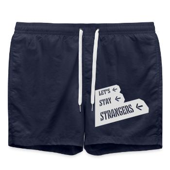 Citation Restons Strangers - Short de bain - bleu marine - Devant - AI Model Male 185 light (185cm)