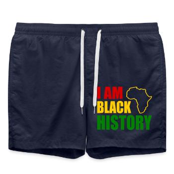 I am black history - Short de bain - bleu marine - Devant - AI Model Male 185 light (185cm)