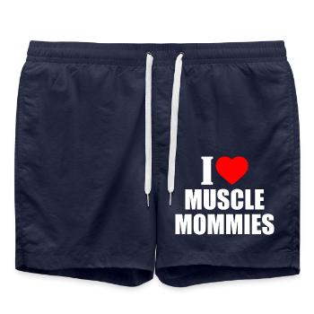 I love muscle mommies - Swim Trunks - french navy - Front - AI Model Male 185 light (185cm)