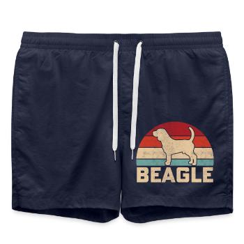 Beagle Retro - Swim Trunks - french navy - Front - AI Model Male 185 light (185cm)