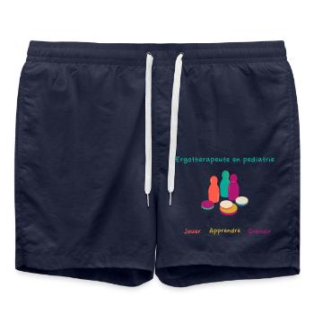 Ergothérapeute en pédiatrie - Short de bain - bleu marine - Devant - AI Model Male 185 light (185cm)