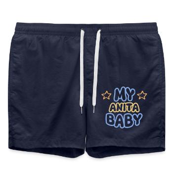 Anita comme prénom - Short de bain - bleu marine - Devant - AI Model Male 185 light (185cm)