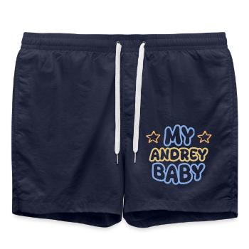 Andrey as a first name - Swim Trunks - french navy - Front - AI Model Male 185 light (185cm)
