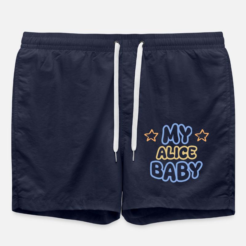 Prénom Alice - Short de bain - bleu marine
