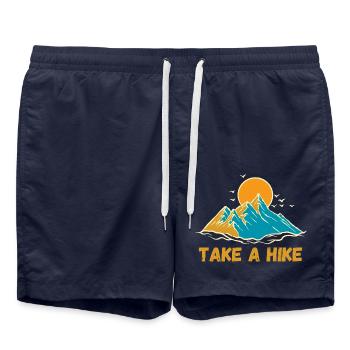 Take a hike - Swim Trunks - french navy - Front - AI Model Male 185 light (185cm)