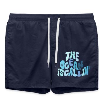 The ocean is calling - Badeshorts - French Navy - Vorne - AI Model Male 185 light (185cm)