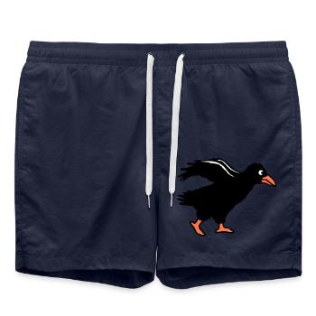 Corbeau oiseau marche corbeau course rapide course drôle - Short de bain - bleu marine - Devant - AI Model Male 185 light (185cm)