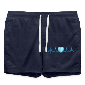 ECG Battement de cœur en Bavière - Short de bain - bleu marine - Devant - AI Model Male 185 light (185cm)