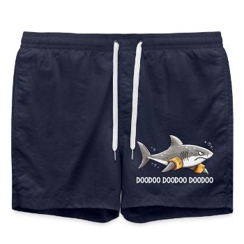 Doo Doo Hai Schwimmflügel Meer Humor - Badeshorts - French Navy - Vorne - AI Model Male 185 light (185cm)