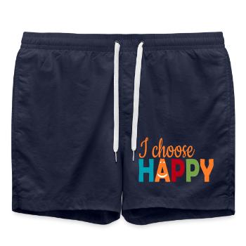 Ich wähle Happy - Badeshorts - French Navy - Vorne - AI Model Male 185 light (185cm)