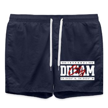 Istanbul Dream City – Streetstyle Design - Short de bain - bleu marine - Devant - AI Model Male 185 light (185cm)