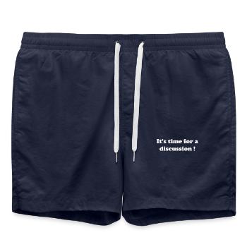 C’est le temps pour une discussion ! - Short de bain - bleu marine - Devant - AI Model Male 185 light (185cm)