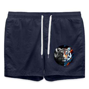 La force sauvage et libre du tigre - Short de bain - bleu marine - Devant - AI Model Male 185 light (185cm)