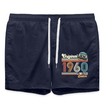 1960 Original Jahrgang Geburtstag Retro Geschenk - Badeshorts - French Navy - Vorne - AI Model Male 185 light (185cm)