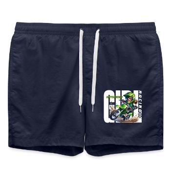 Girl Racing Motocross - Swim Trunks - french navy - Front - AI Model Male 185 light (185cm)
