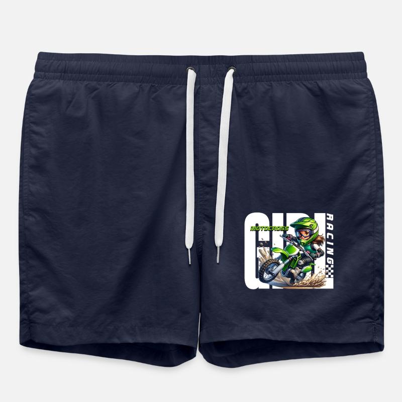 Motocross de course pour filles - Short de bain - bleu marine