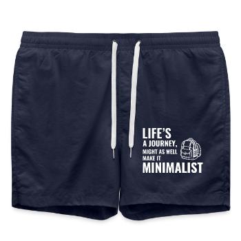 Life's a Journey Make It Minimalist GIS Backpack - Swim Trunks - french navy - Front - AI Model Male 185 light (185cm)