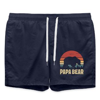 Papa Bear Retro - Swim Trunks - french navy - Front - AI Model Male 185 light (185cm)