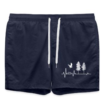 Battements de coeur aigle nature nature nature forêt arbre arbres ECG - Short de bain - bleu marine - Devant - AI Model Male 185 light (185cm)