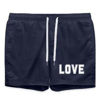 LOVE is the most important and strongest thing in the universe - Swim Trunks - french navy - Front - AI Model Male 185 light (185cm)