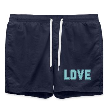 LOVE is the most important + strongest in the universe - Swim Trunks - french navy - Front - AI Model Male 185 light (185cm)