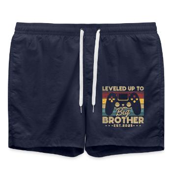 Zum großen Bruder aufgestiegen 2025 - Badeshorts - French Navy - Vorne - AI Model Male 185 light (185cm)