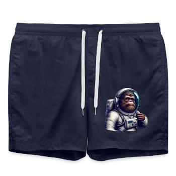 Gorilla astronaut in space - Swim Trunks - french navy - Front - AI Model Male 185 light (185cm)