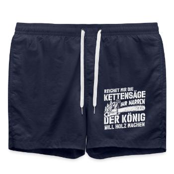 Der König will Holz machen - Badeshorts - French Navy - Vorne - AI Model Male 185 light (185cm)