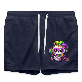 Cute panda with mask at carnival - Swim Trunks - french navy - Front - AI Model Male 185 light (185cm)