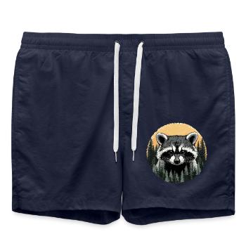 Raton laveur dans le district forestier - Short de bain - bleu marine - Devant - AI Model Male 185 light (185cm)