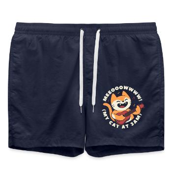 Meine Katze Um 3 Uhr morgens - Badeshorts - French Navy - Vorne - AI Model Male 185 light (185cm)