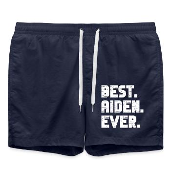 Best Aiden Ever Retro Gift Saying Birthday - Swim Trunks - french navy - Front - AI Model Male 185 light (185cm)