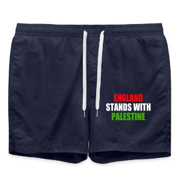 England stands with palestine - Swim Trunks - french navy - Front - AI Model Male 185 light (185cm)