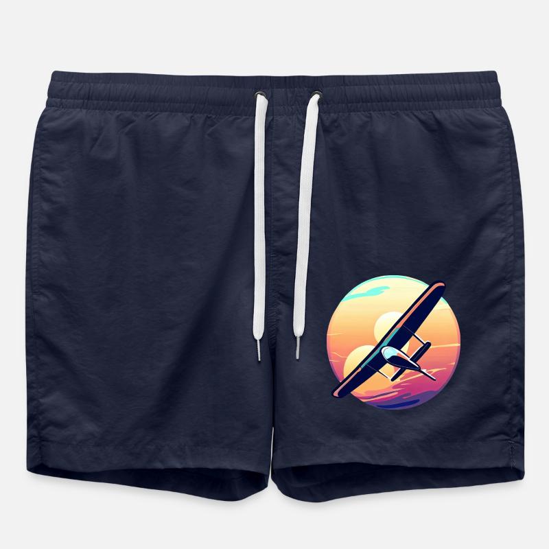 Glider at sunset design - Swim Trunks - french navy
