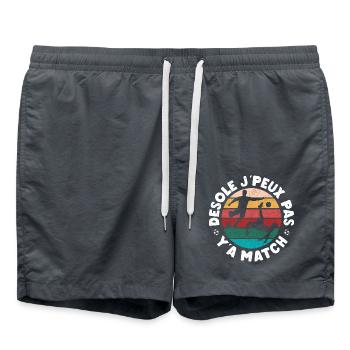 Football je peux pas y'a match cadeau fan de foot - Short de bain - charbon - Devant - AI Model Male 185 light (185cm)