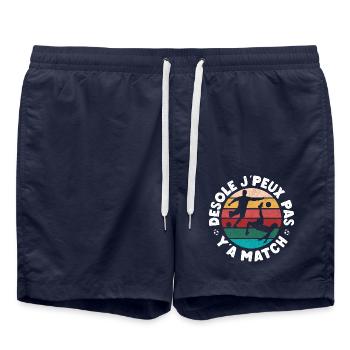 Football je peux pas y'a match cadeau fan de foot - Short de bain - bleu marine - Devant - AI Model Male 185 light (185cm)