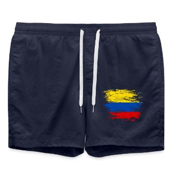 Drapeau de la Colombie utilisé - Short de bain - bleu marine - Devant - AI Model Male 185 light (185cm)