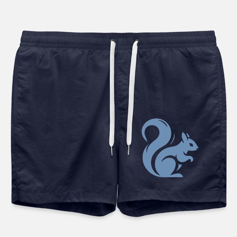 Minimalistische Eichhörnchen-Silhouette - Badeshorts - French Navy