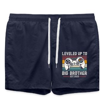 Zum großen Bruder aufgestiegen 2025 - Badeshorts - French Navy - Vorne - AI Model Male 185 light (185cm)