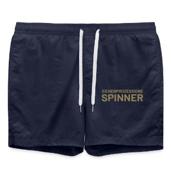 Lustiger Spruch Eichenprozessionsspinner witzig - Badeshorts - French Navy - Vorne - AI Model Male 185 light (185cm)
